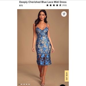 NWT lulus blue midi dress